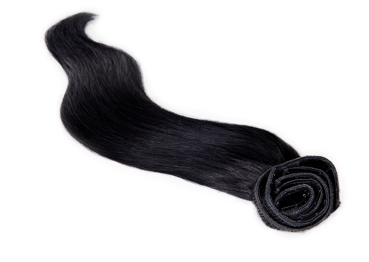 Clip in extensions European remy 1# jet black